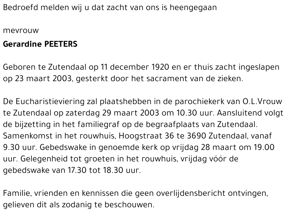 Gerardine Peeters
