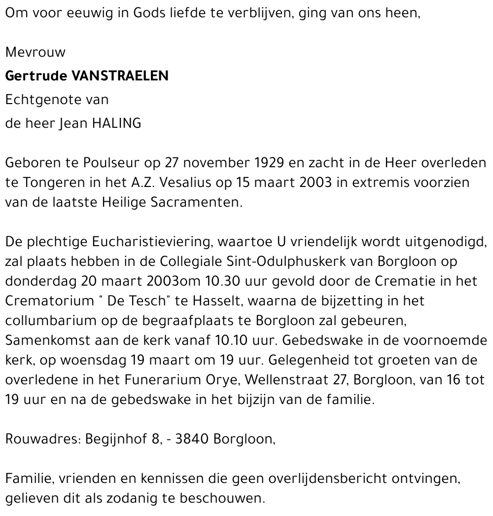 Gertrude Vanstraelen