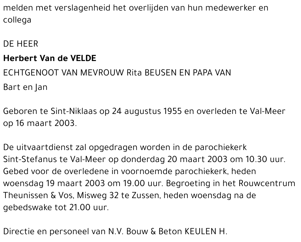 Herbert Van de Velde