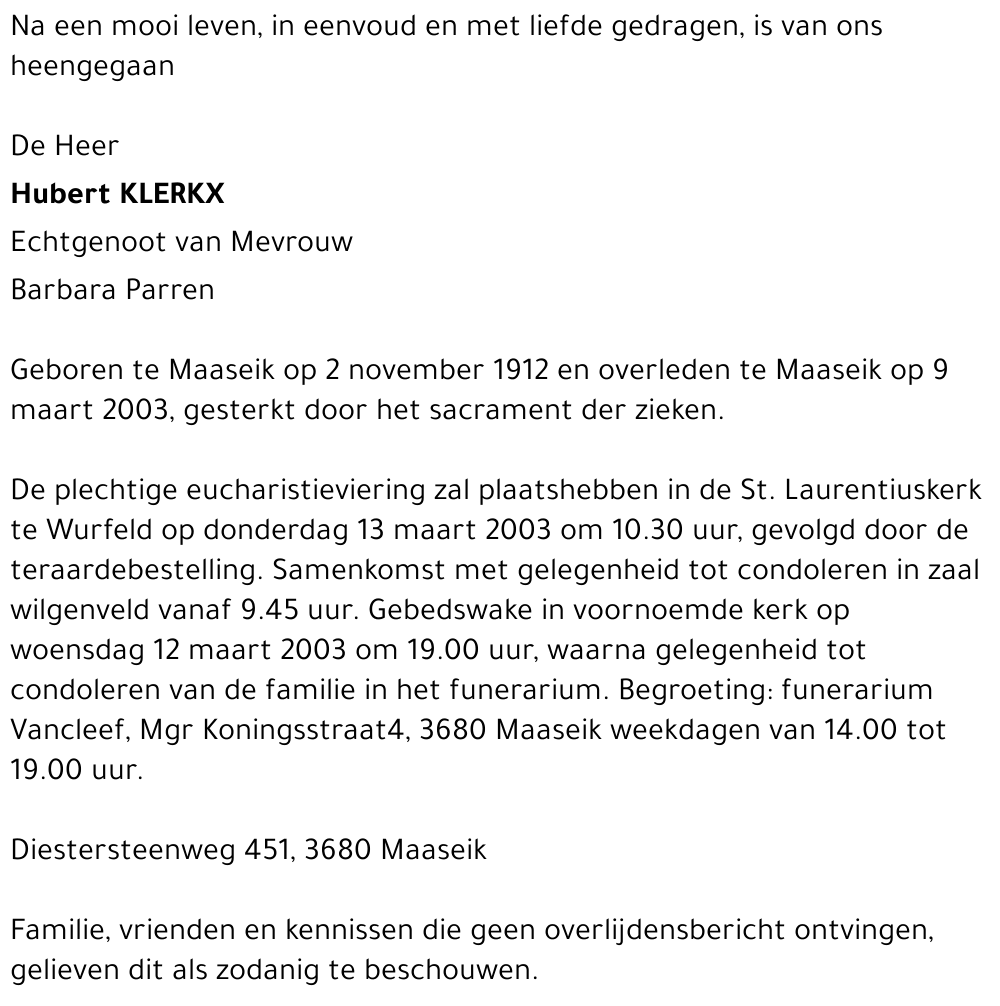 Hubert Klerkx