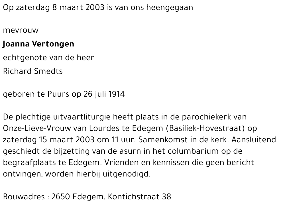 Joanna VERTONGEN