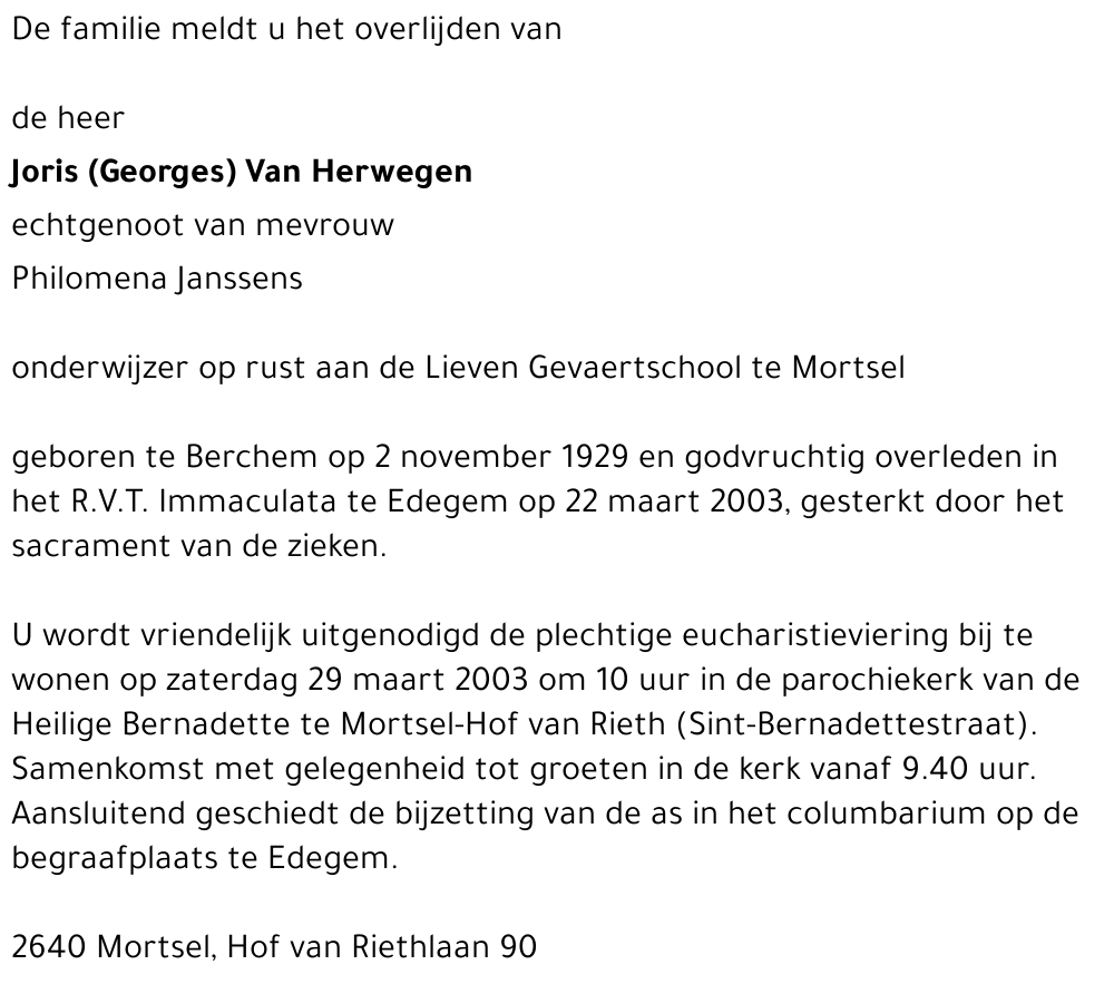 Joris Van Herwegen