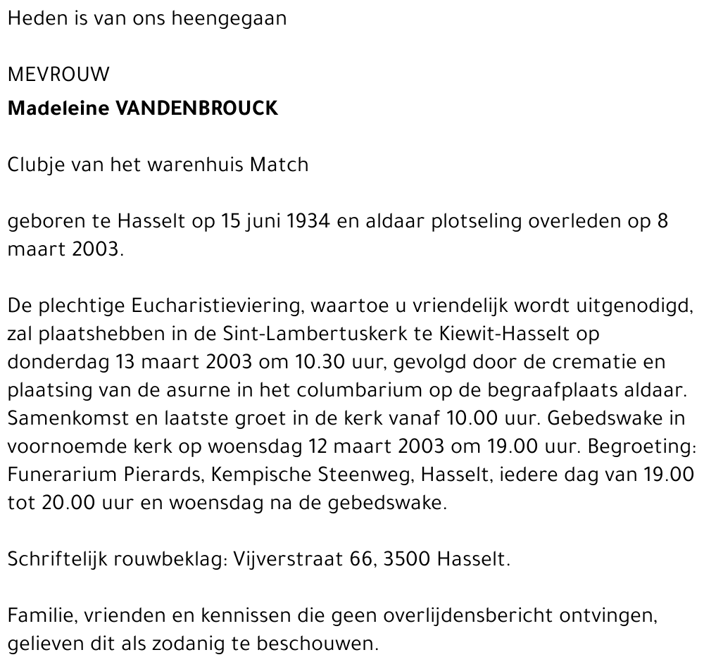 Madeleine Vandenbrouck