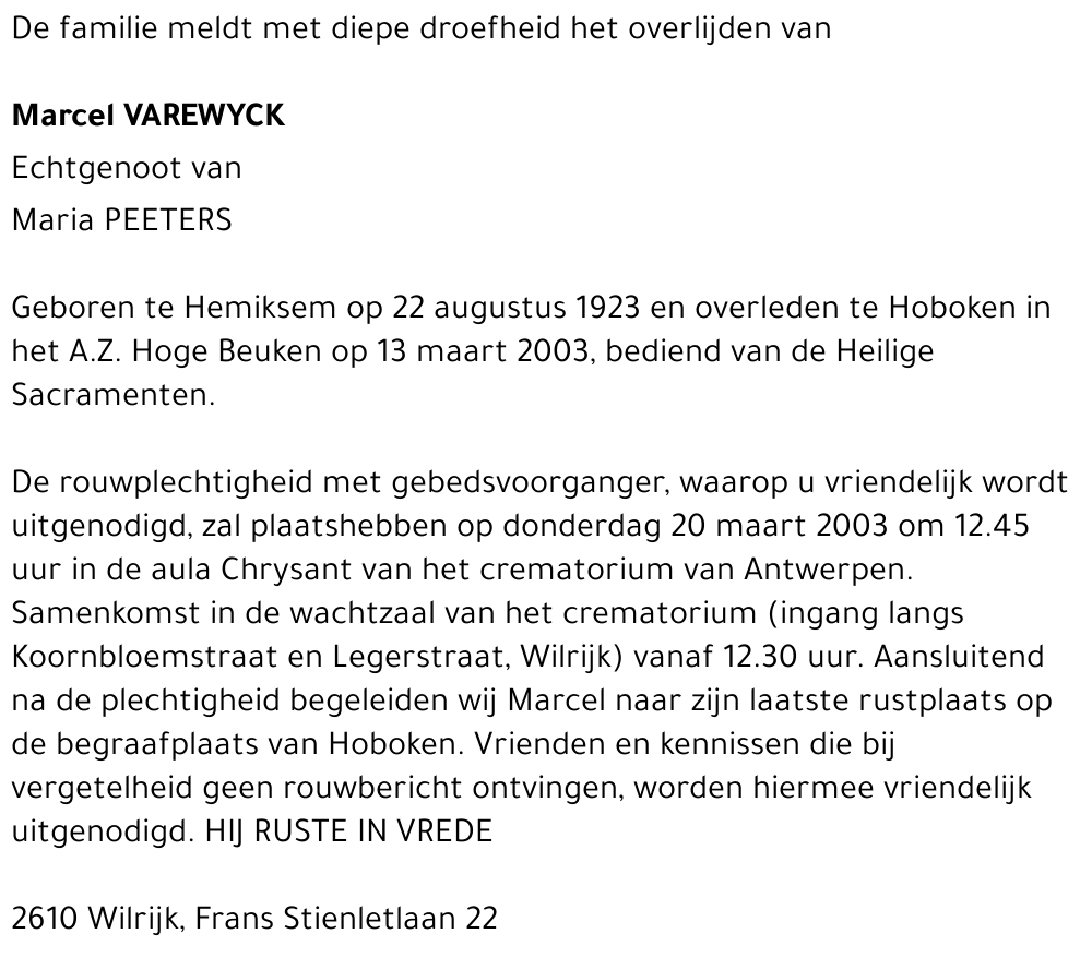 MARCEL VAREWYCK