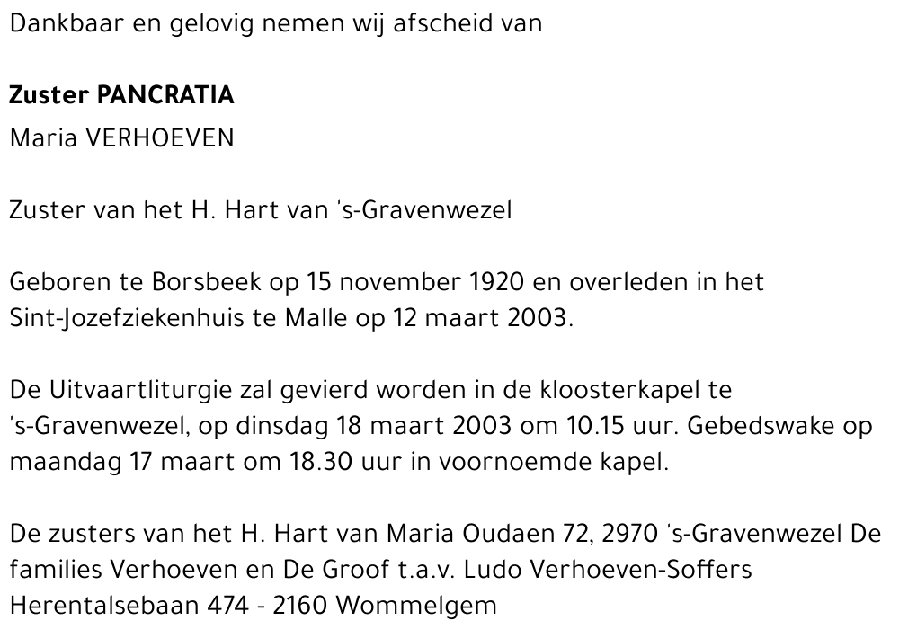 MARIA VERHOEVEN
