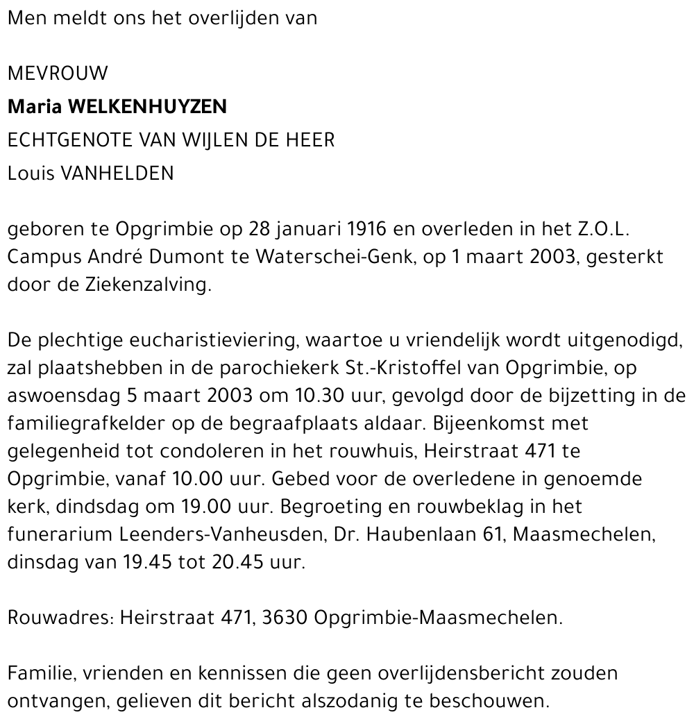 Maria Welkenhuyzen