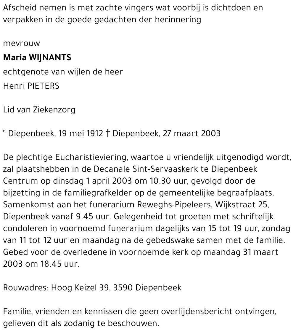Maria WIJNANTS
