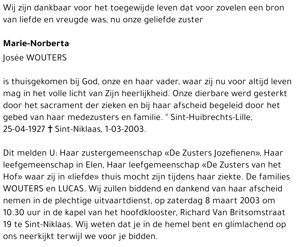Marie-Norberta Josée Wouters