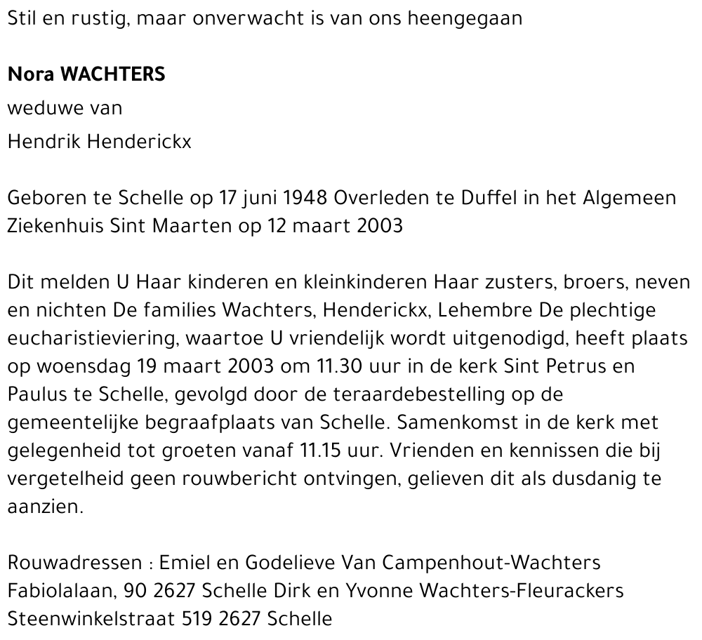Nora WACHTERS