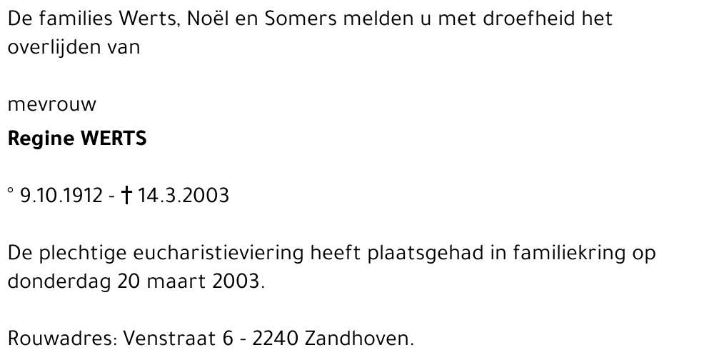 REGINE WERTS