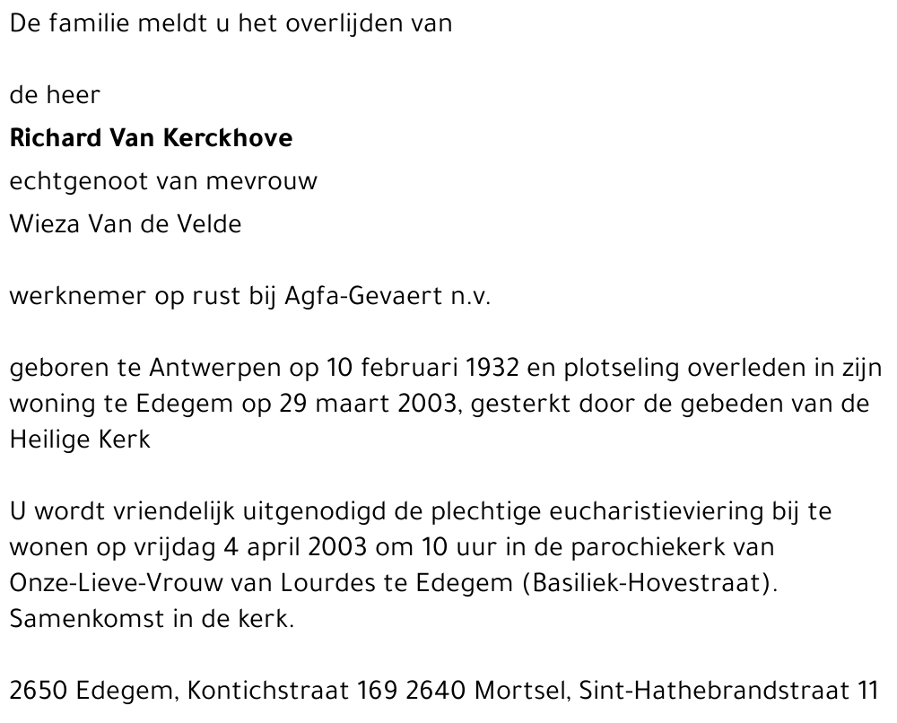 Richard Van Kerckhove