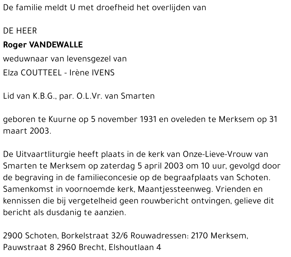 ROGER VANDEWALLE
