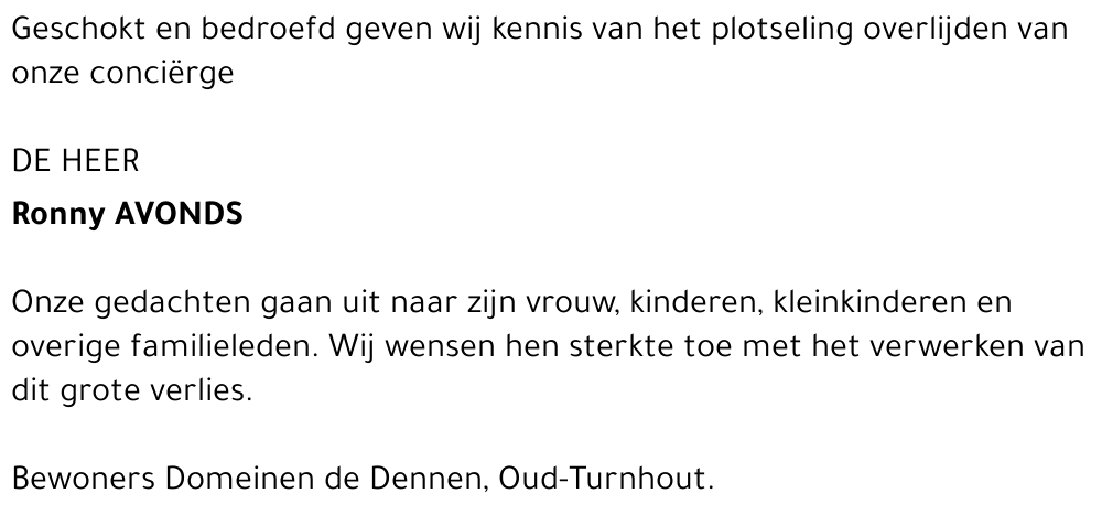RONNY AVONDS