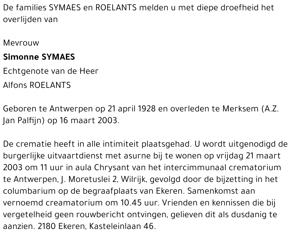 Simonne Symaes