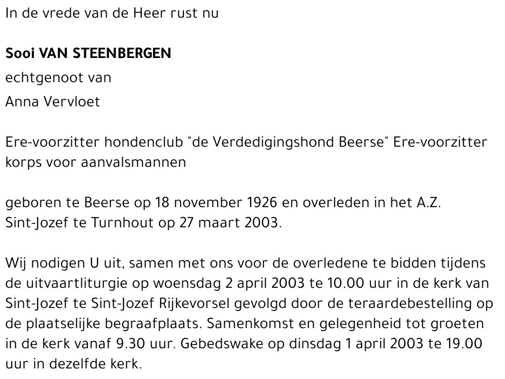Sooi Van Steenbergen