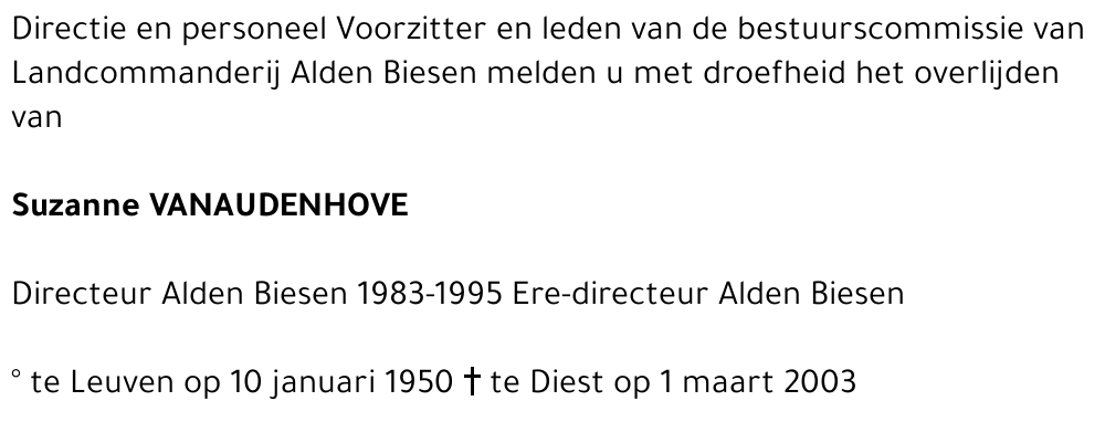 Suzanne Vanaudenhove