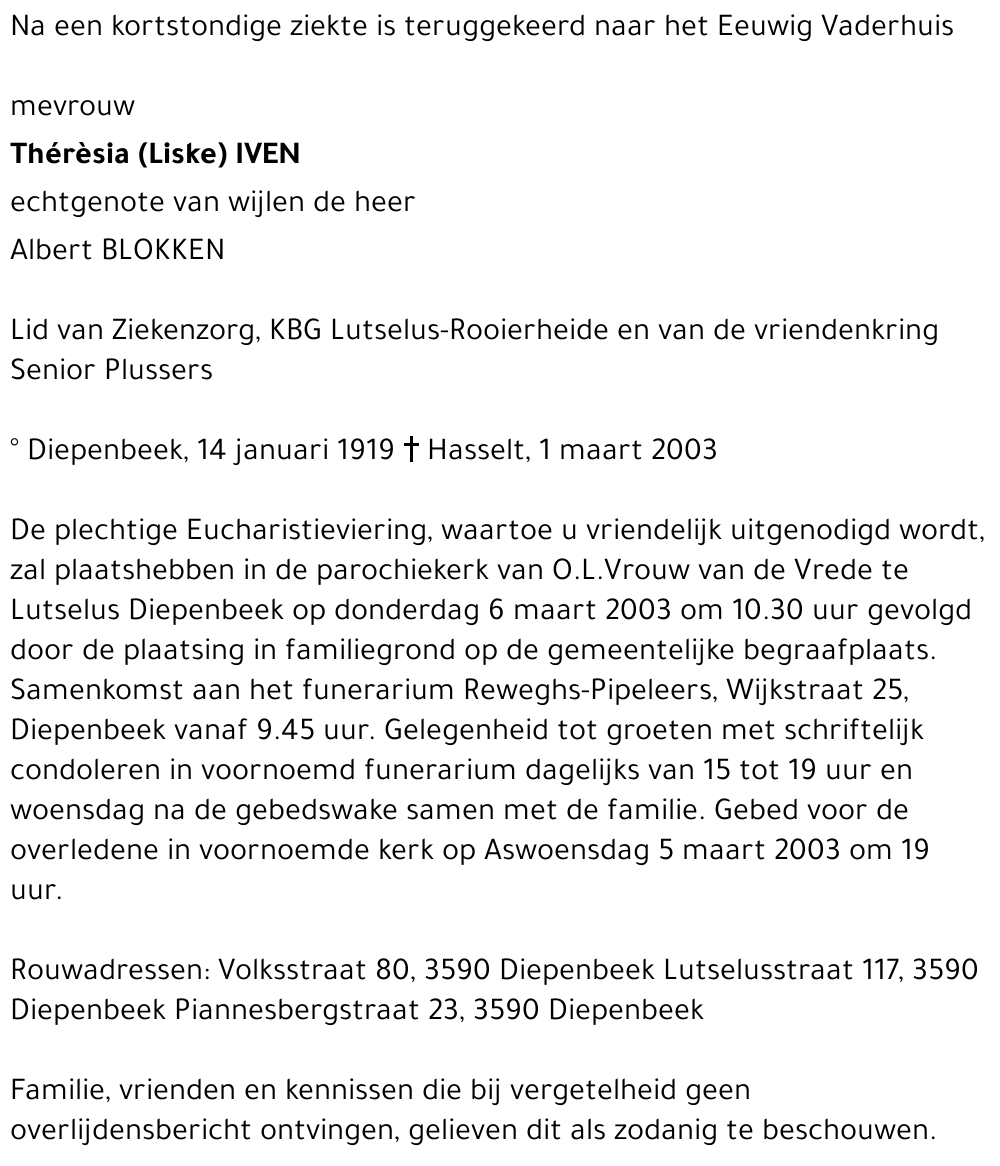 Thérèsia (Liske) IVEN