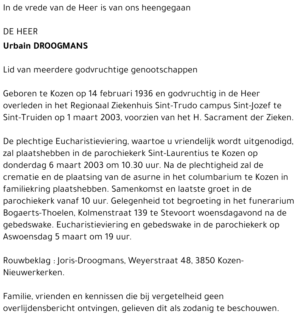 Urbain Droogmans
