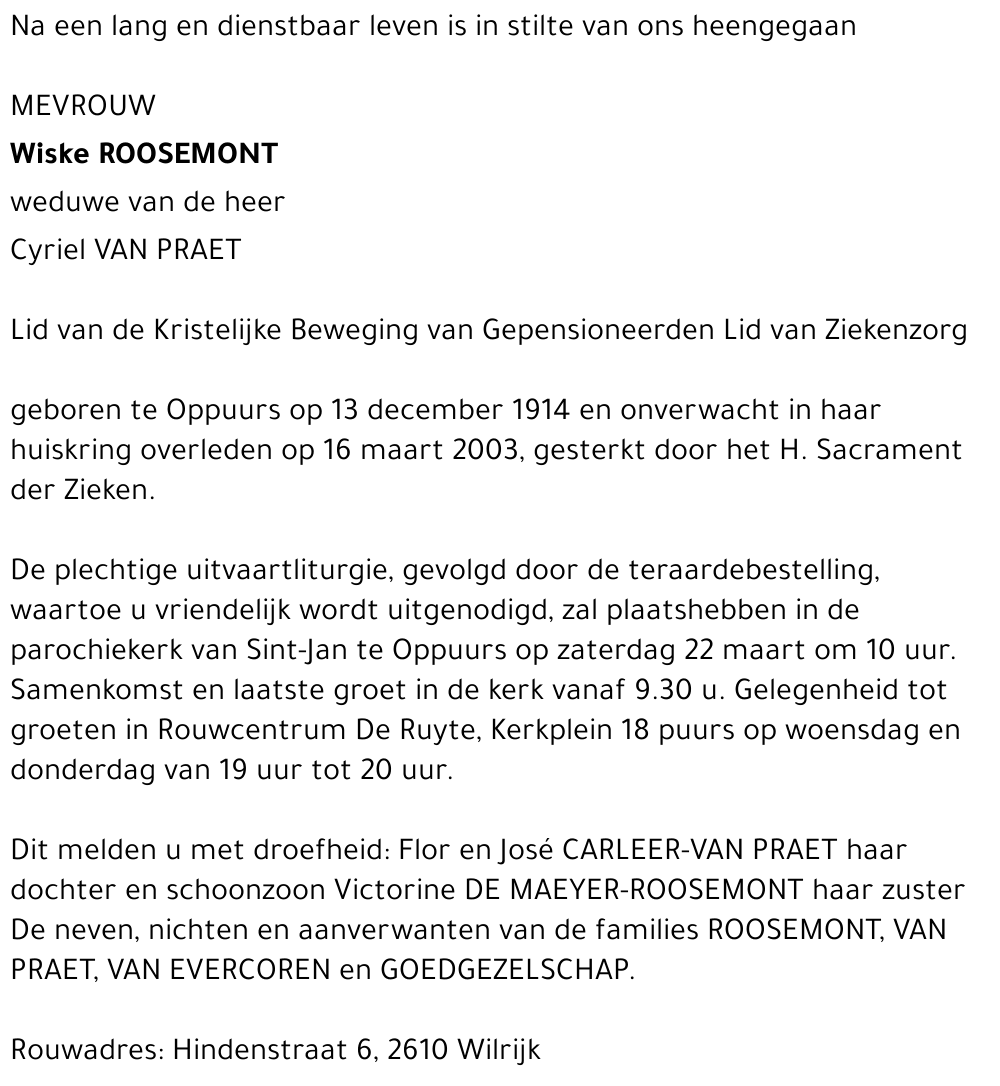 WISKE ROOSEMONT