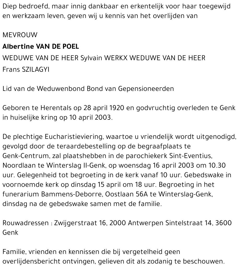 Albertine Van de Poel