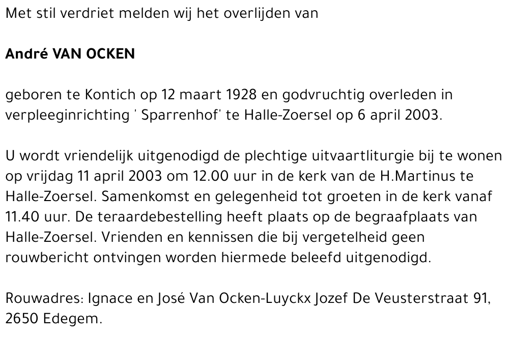 André VAN OCKEN