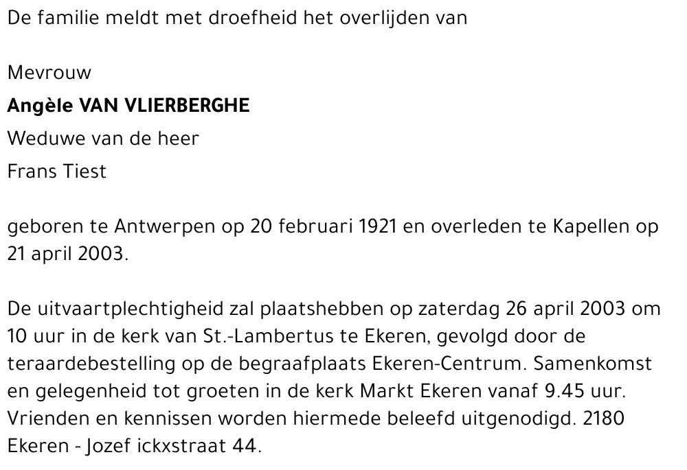 Angèle Van Vlierberghe