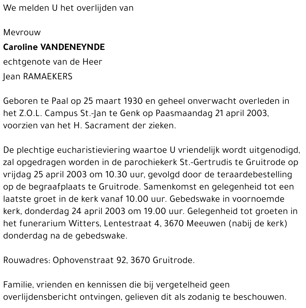 Caroline VANDENEYNDE