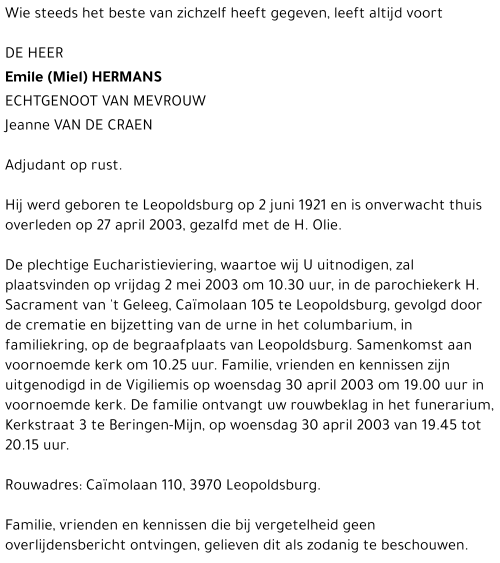 Emile (Miel) Hermans