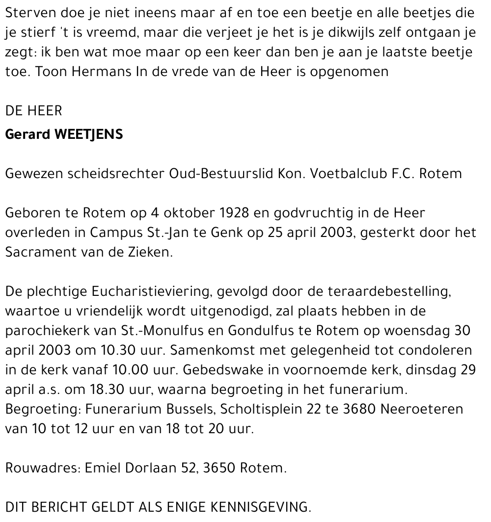 Gerard Weetjens