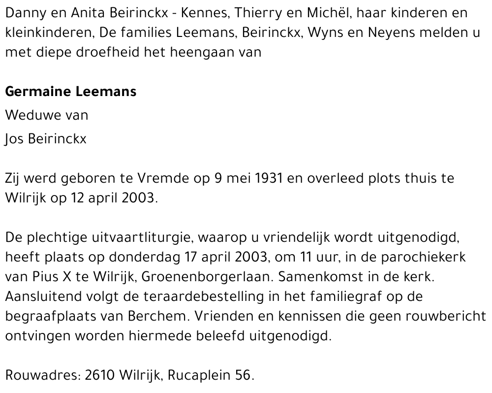 germaine leemans