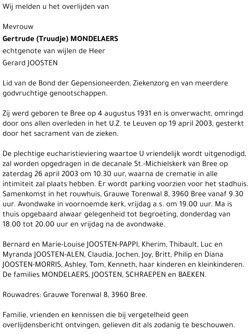 Gertrude Mondelaers