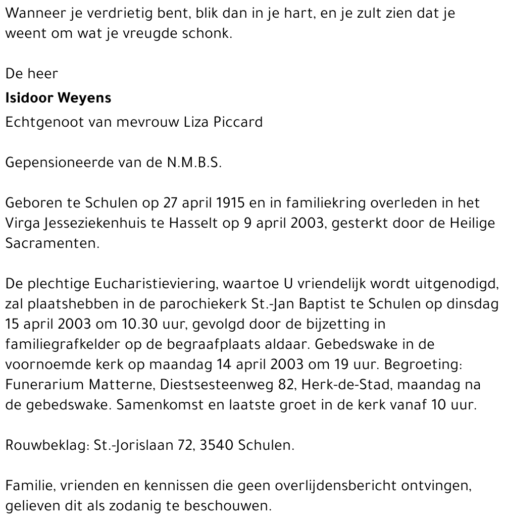 Isidoor Weyens