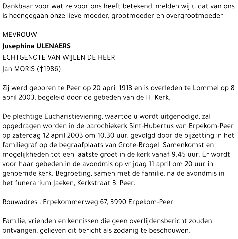 Josephina Ulenaers