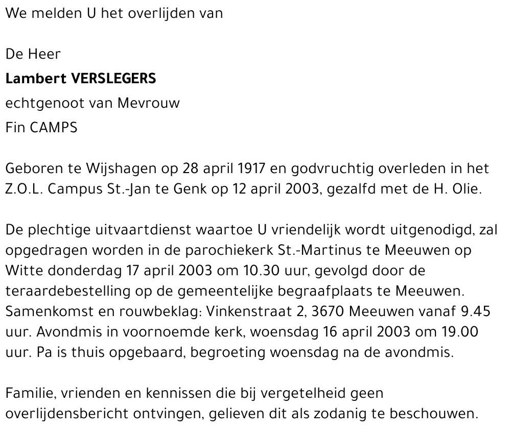 Lambert VERSLEGERS