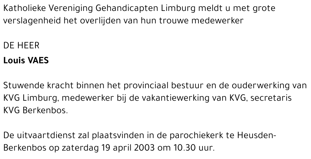 Louis Vaes