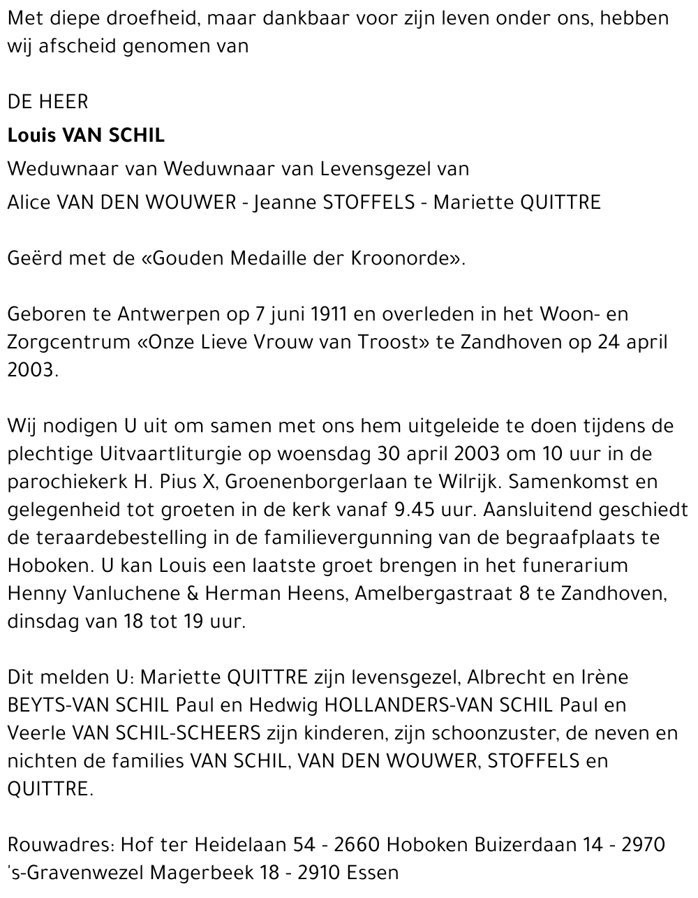 Louis Van Schil