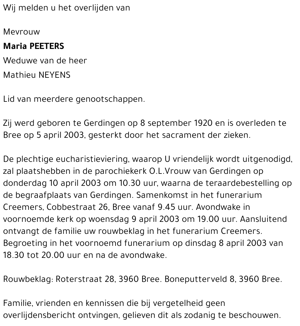 Maria Peeters