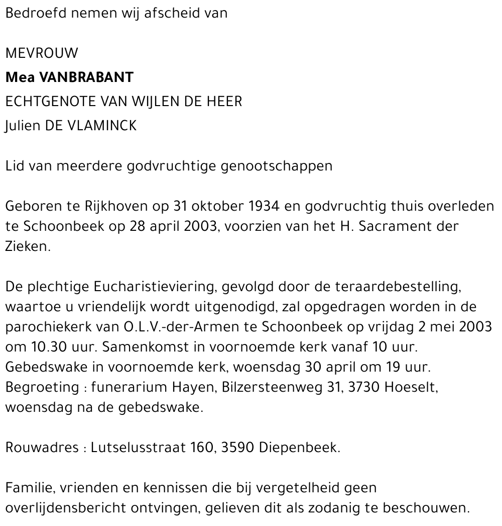 Mea Vanbrabant