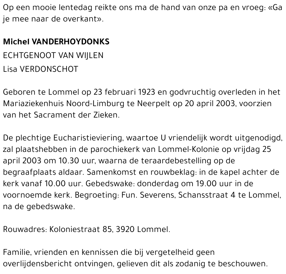 Michel Vanderhoydonks