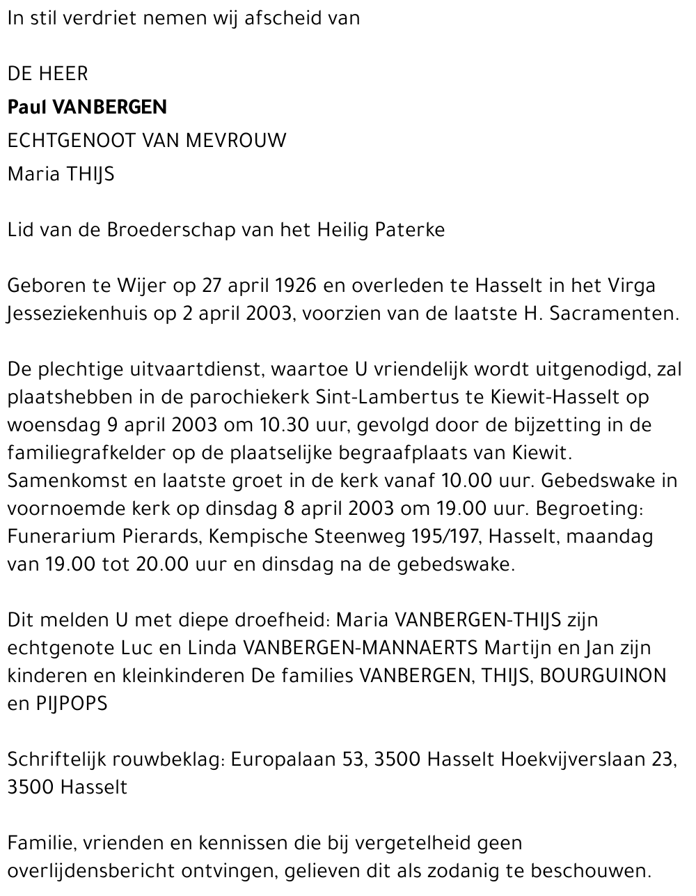 Paul Vanbergen