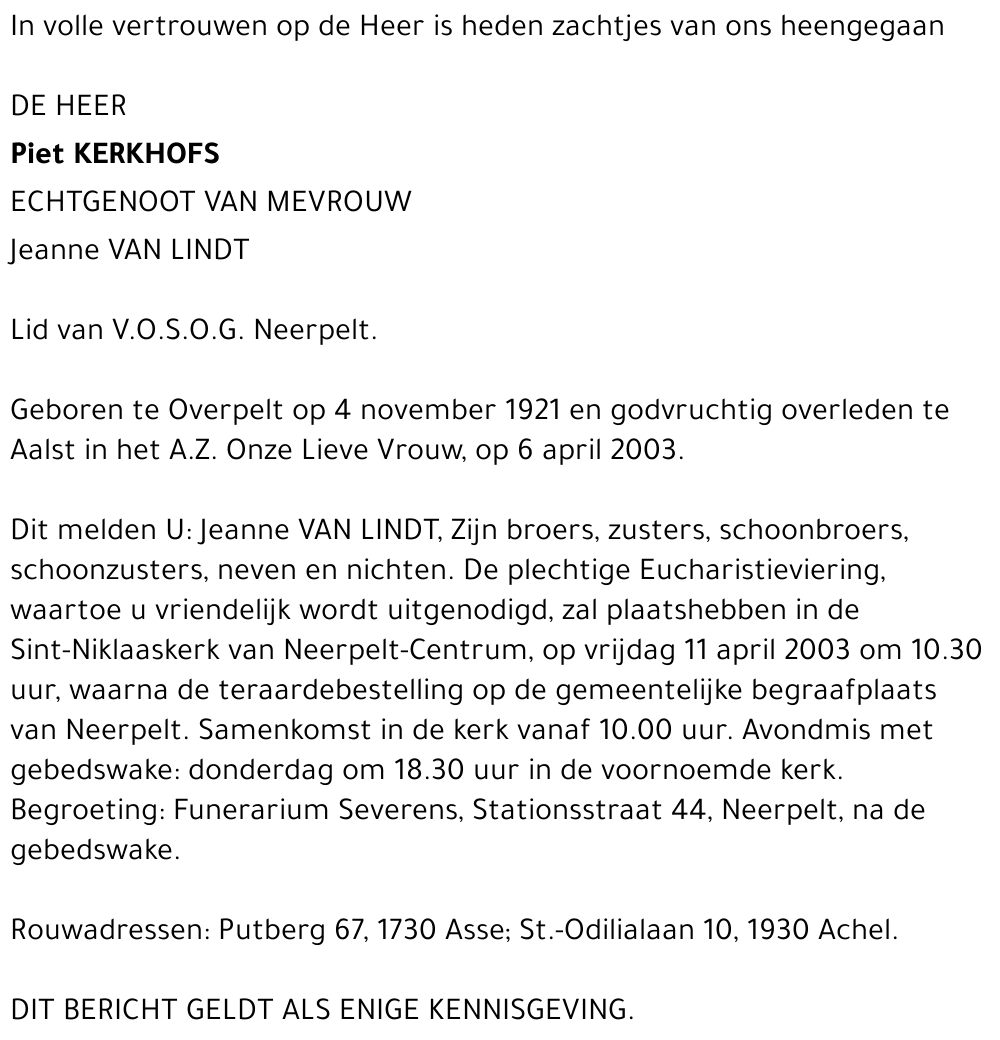 Piet Kerkhofs
