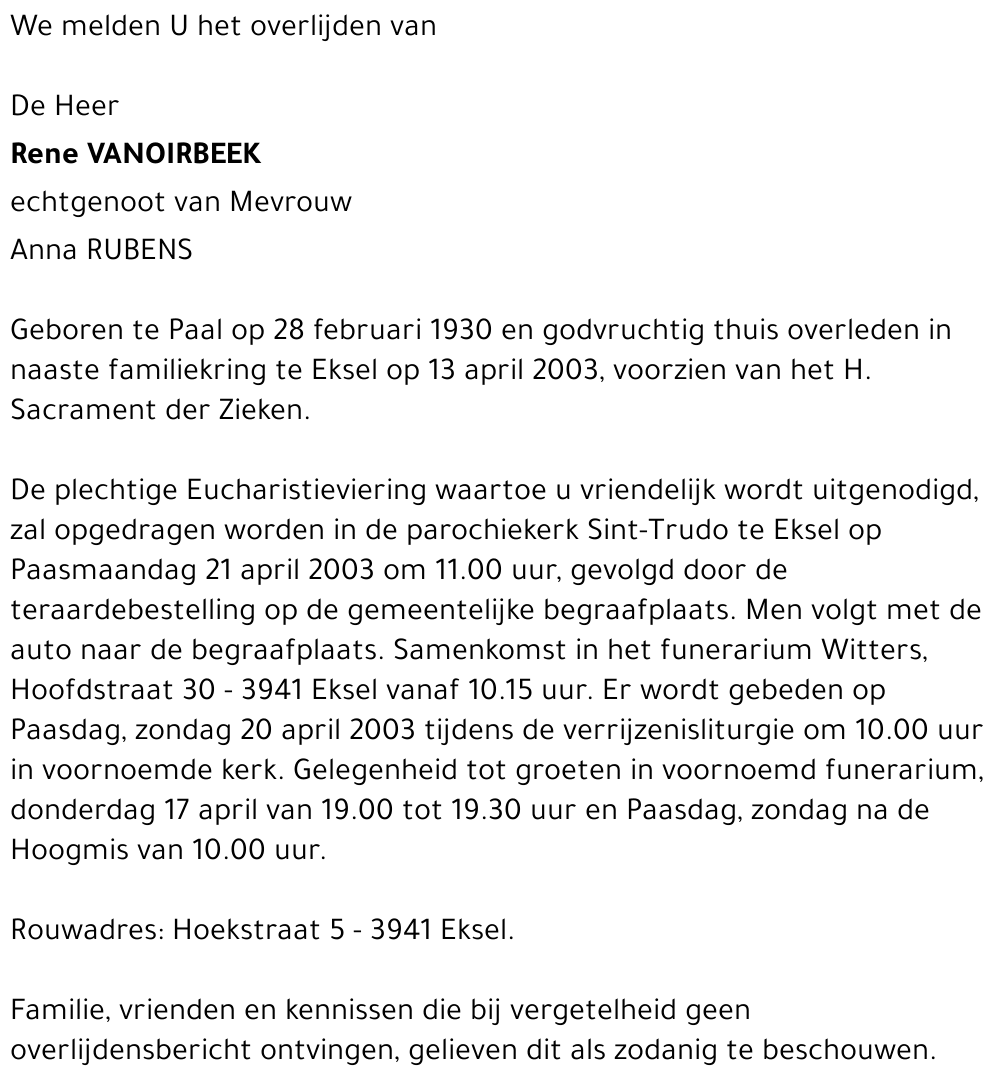 Rene VANOIRBEEK