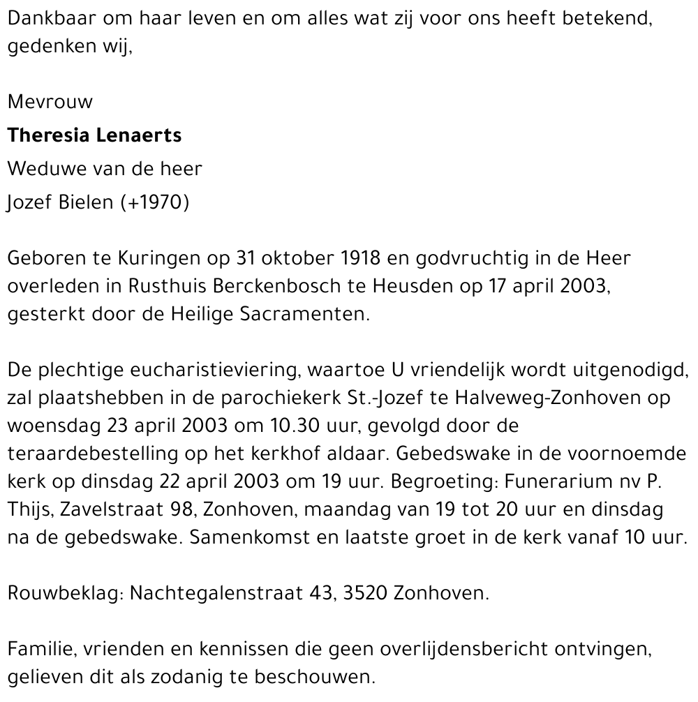 Theresia Lenaerts