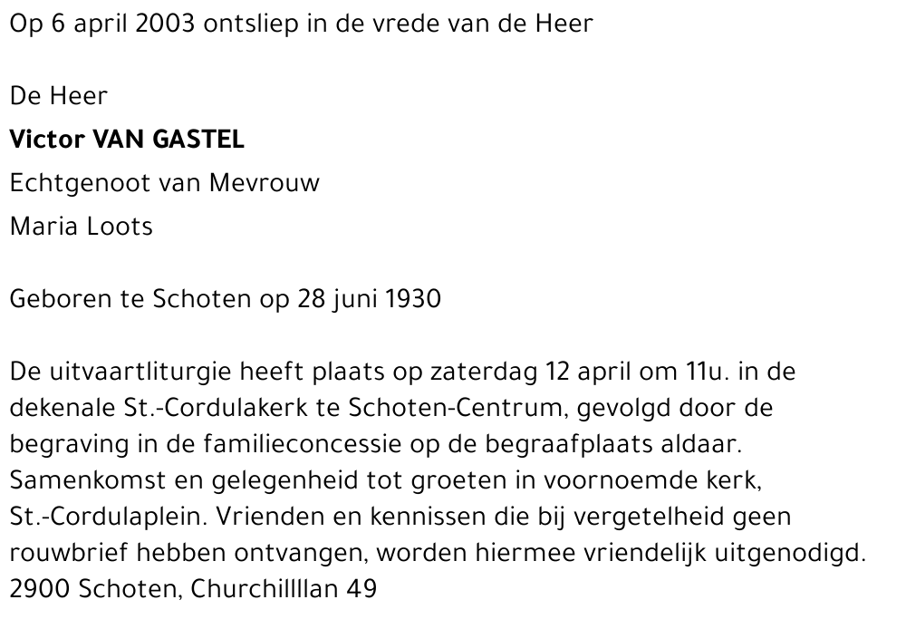 Victor Van Gastel