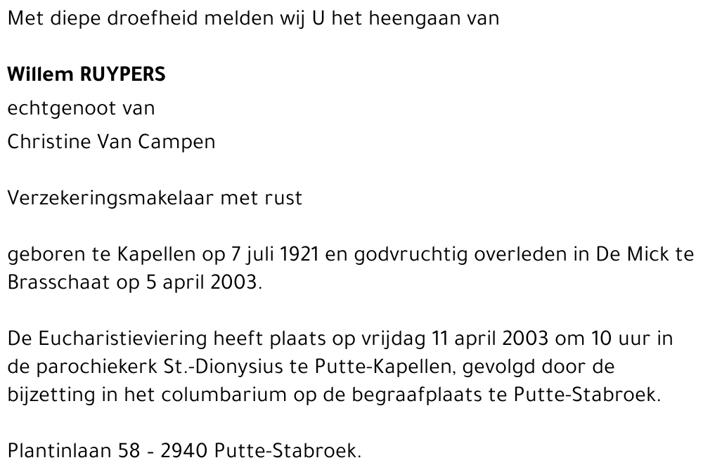 Willem RUYPERS