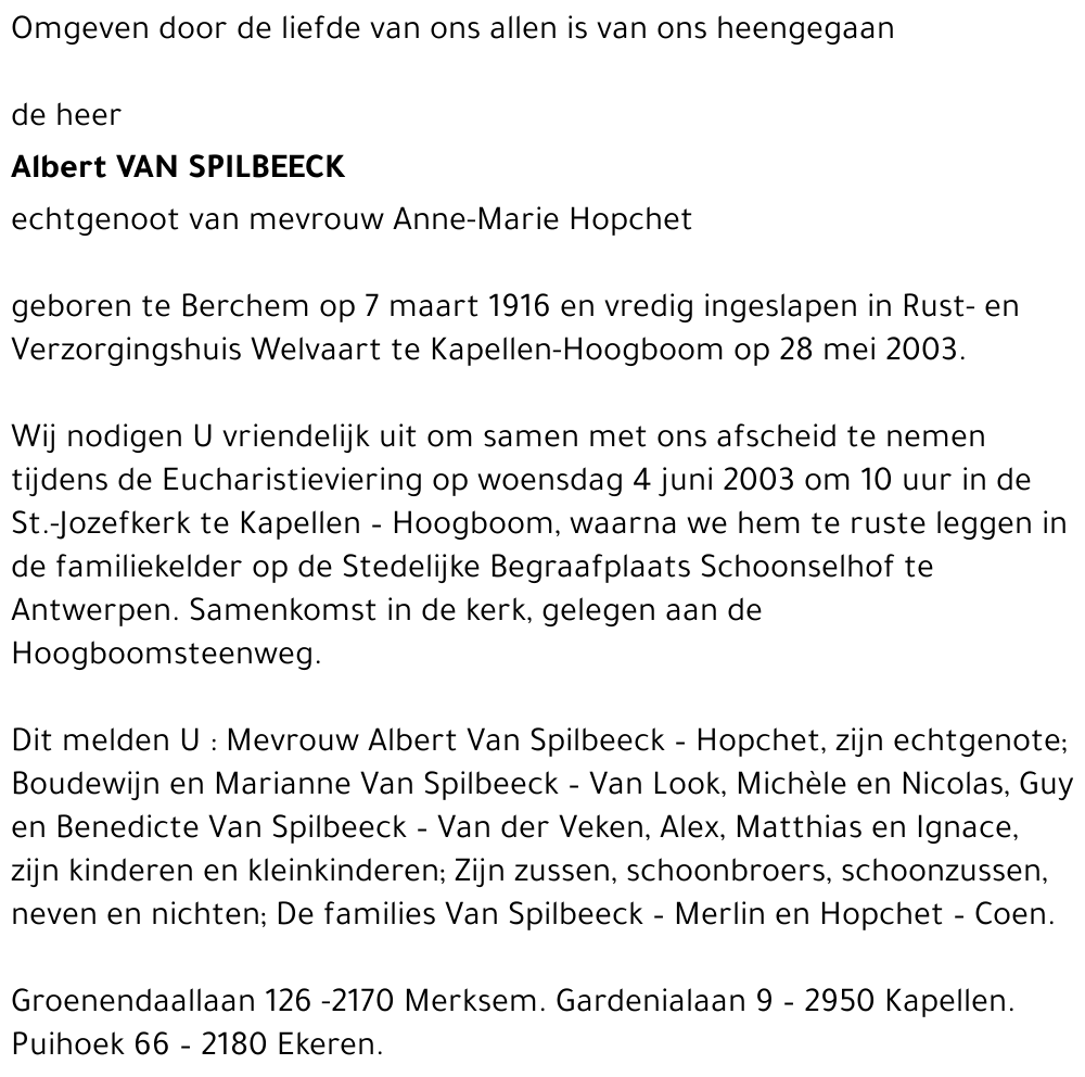 Albert VAN SPILBEECK