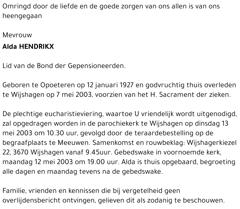 Alda Hendrikx
