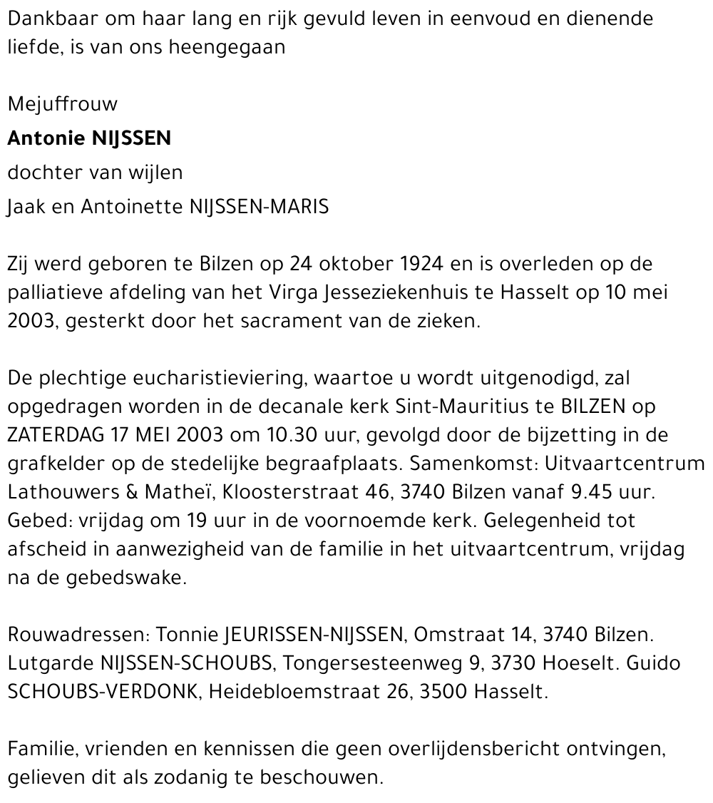 Antonie NIJSSEN