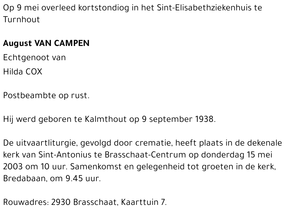 August VAN CAMPEN
