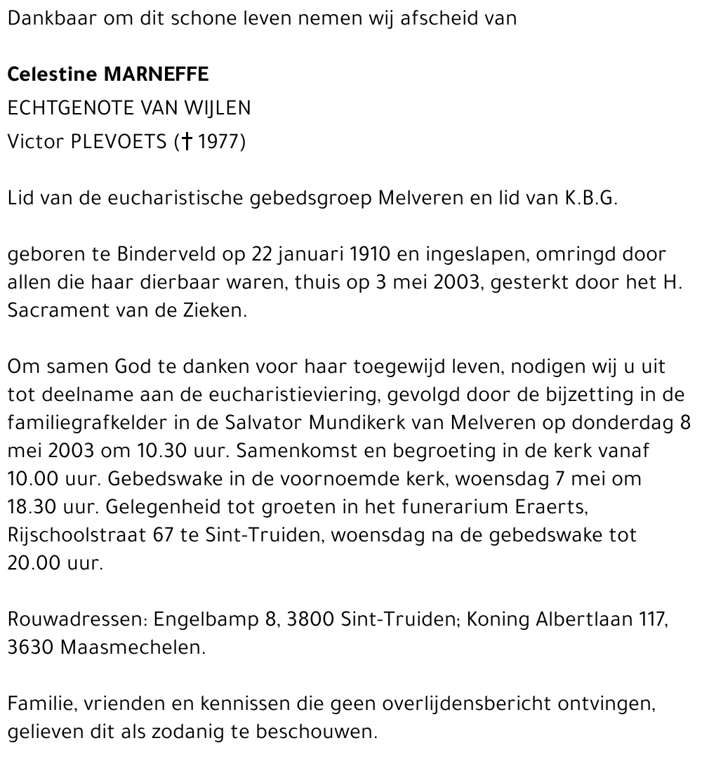 Celestine Marneffe